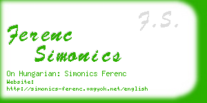 ferenc simonics business card